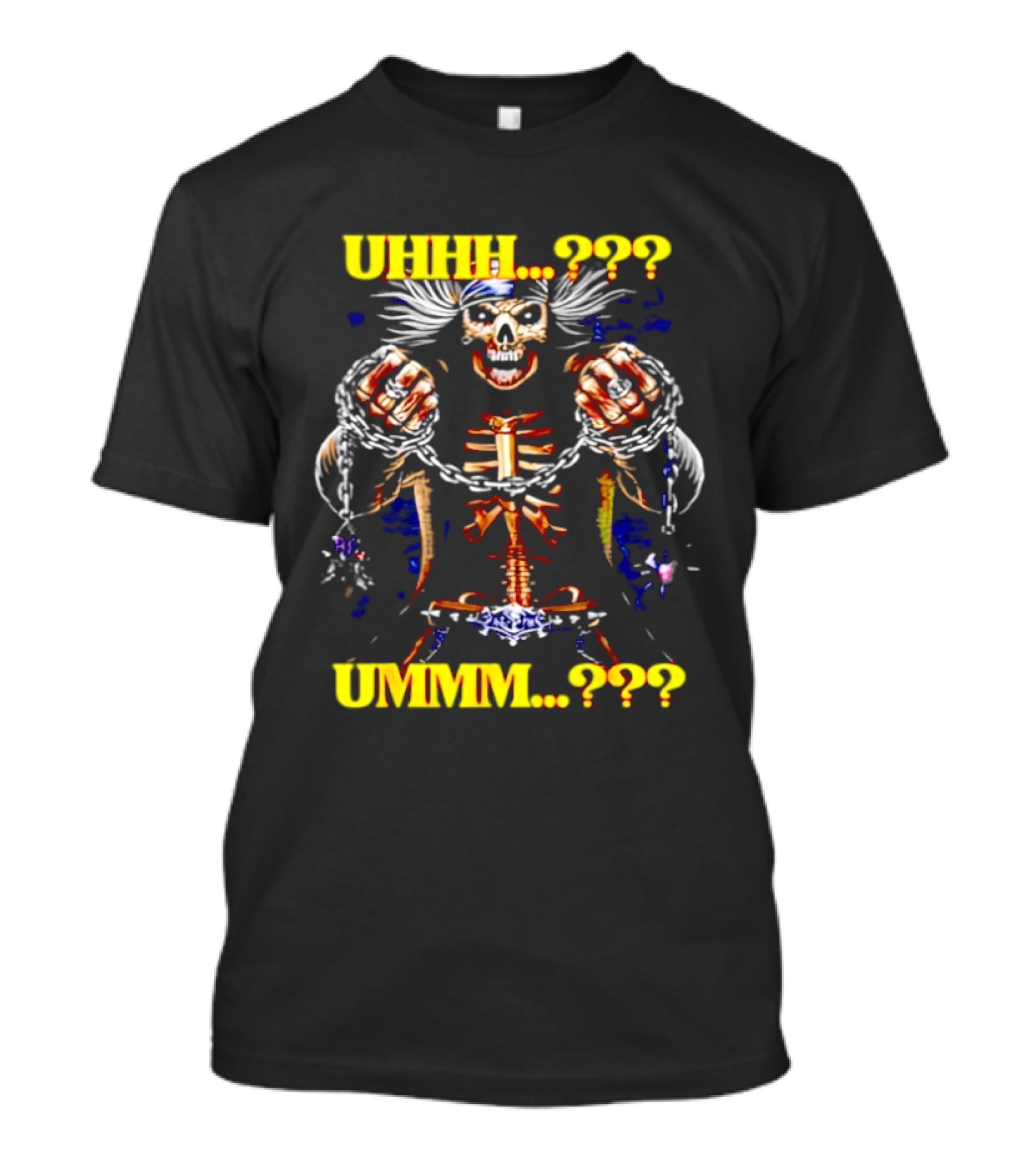Skeleton Uhhh Ummm Horror Question Marks T-Shirt