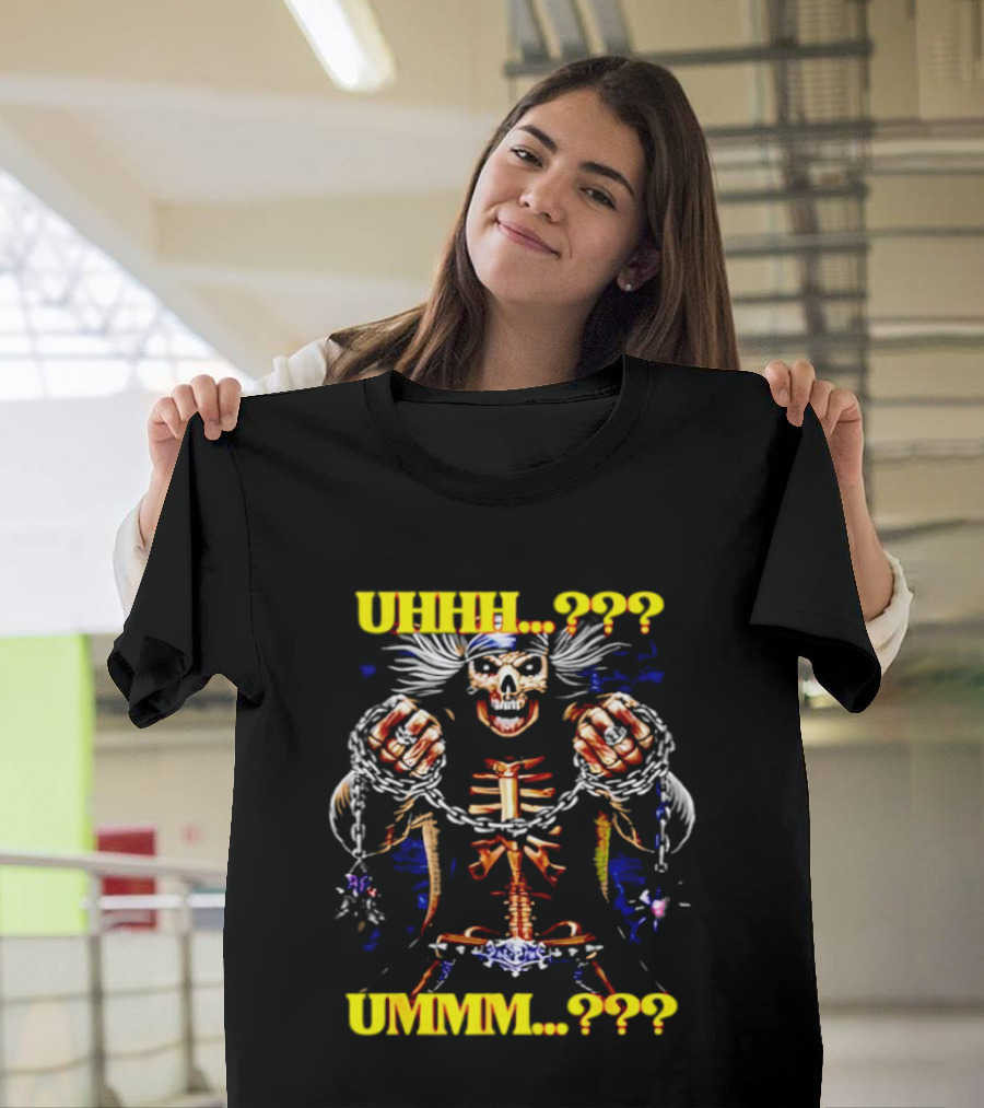 Skeleton Uhhh Ummm Horror Question Marks T-Shirt