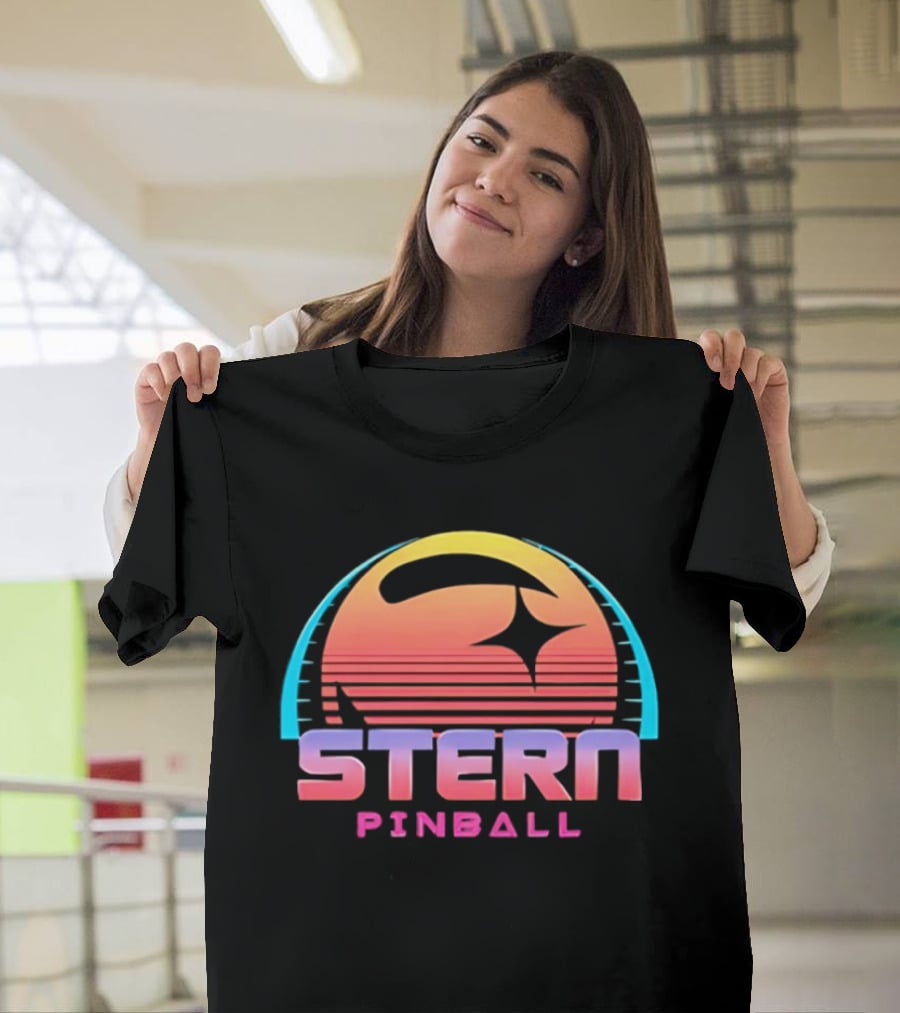 Stern Pinball Vintage Retro Neon Sunset T-Shirt