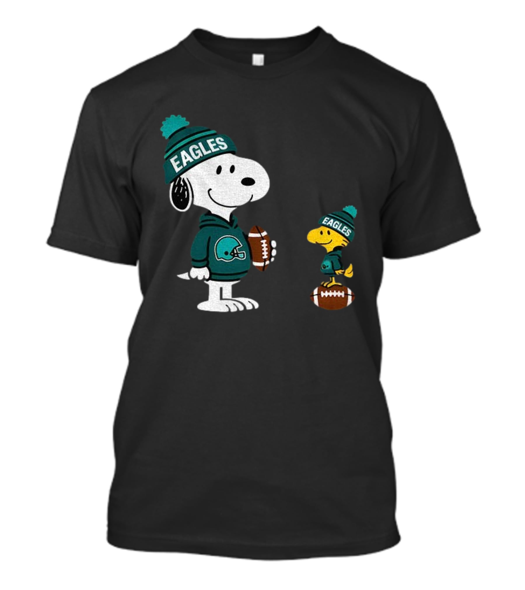 Philadelphia Eagles Snoopy Woodstock Football Style NFL Beanie Pullover T-Shirt