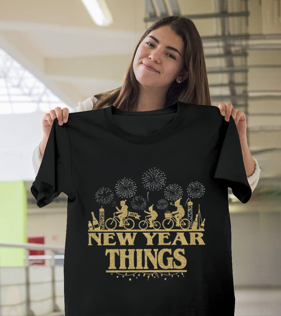 New Year Things Stranger Things Fireworks Bikes Celebration T-Shirt