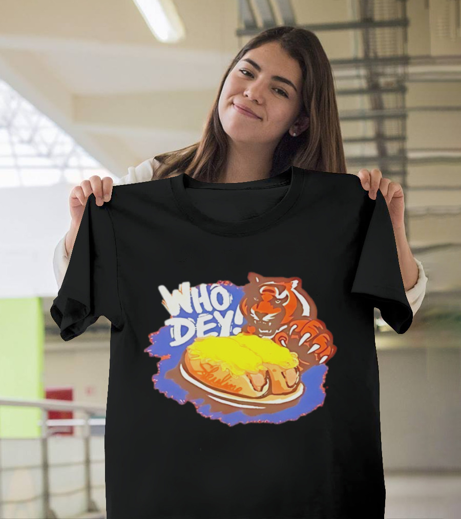 Who Dey Cincinnati Bengals Tiger Skyline Chili T-Shirt