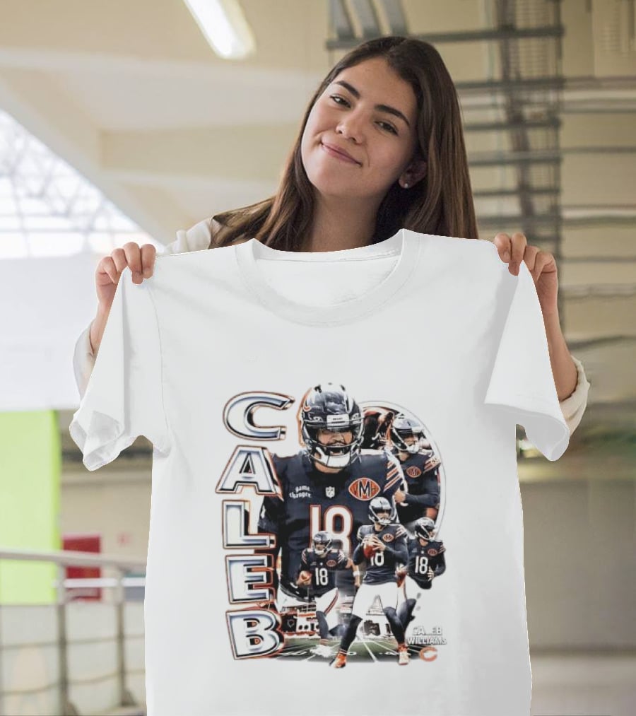 Chicago Bears Caleb Williams Player Number 18 Football T-Shirt