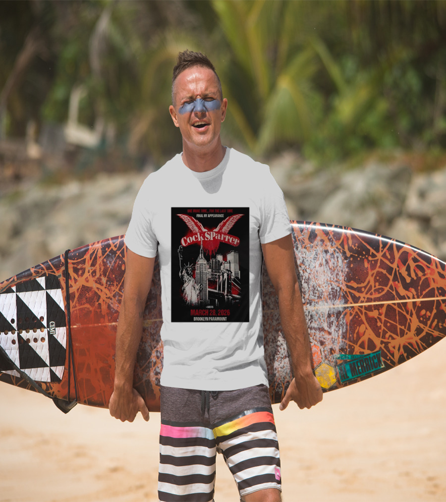 Cock Sparrer Final NY Appearance Brooklyn Paramount March 28 2026 Statue Of Liberty Empire State Building T-Shirt