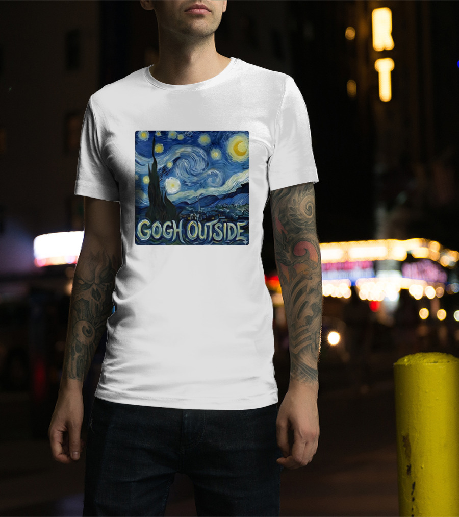 Gogh Outside Starry Night Van Gogh T-Shirt