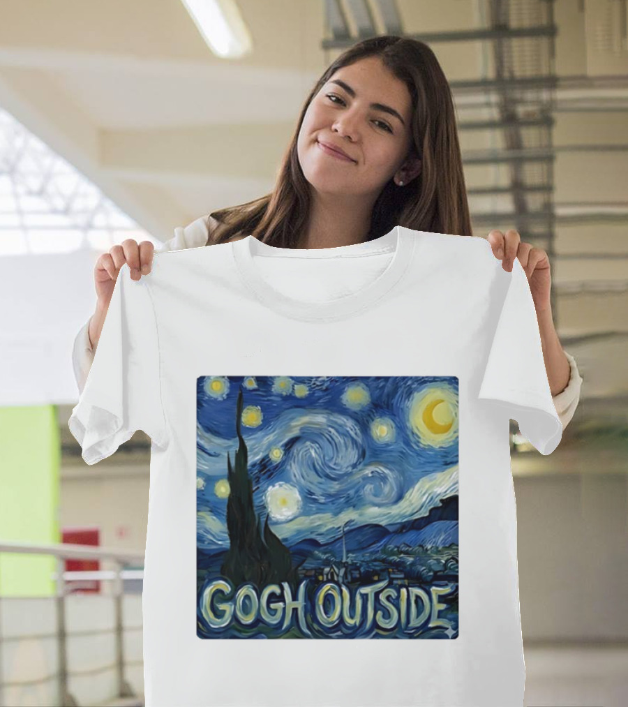 Gogh Outside Starry Night Van Gogh T-Shirt
