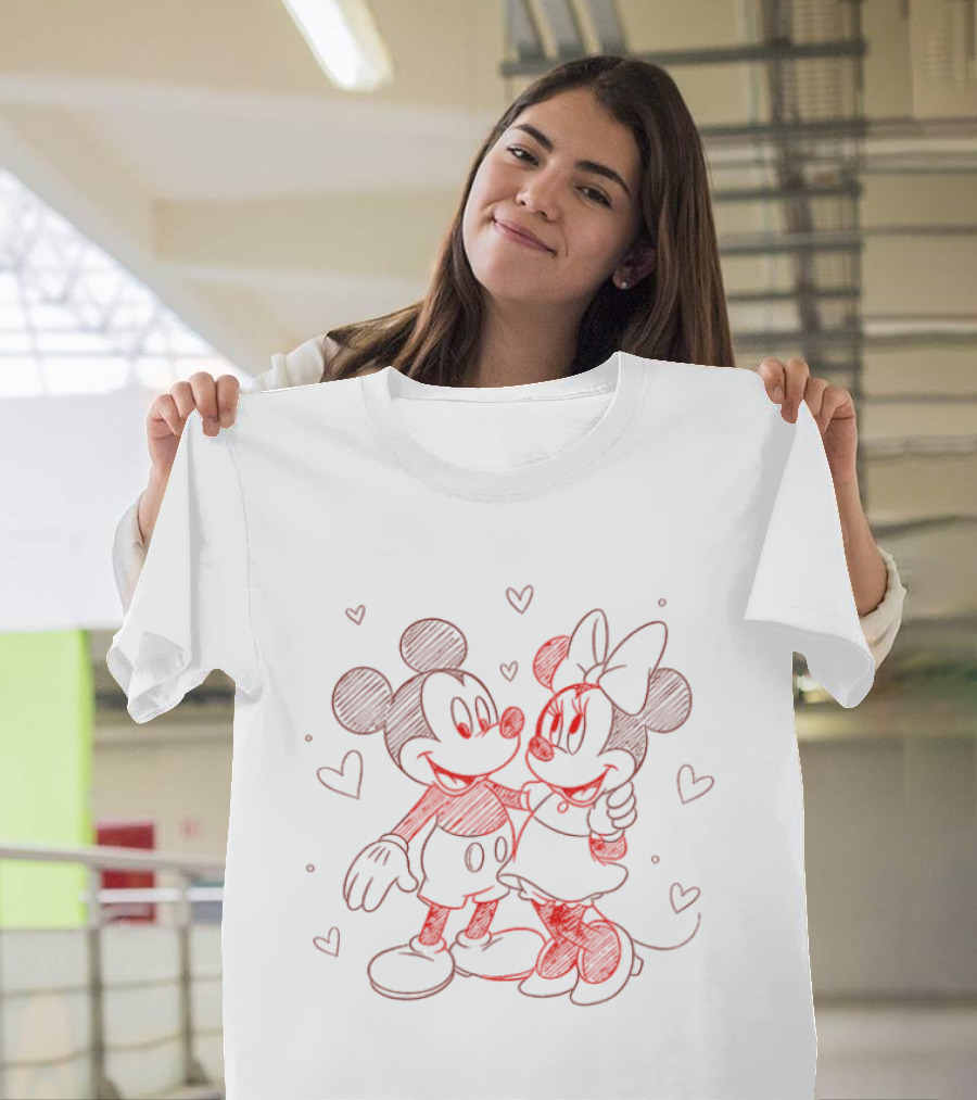Mickey's Mouse And Friends Valentine's Day Trip With Hearts And Love T-Shirt
