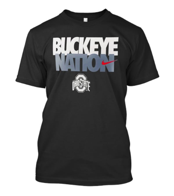 Buckeye Nation Ohio State O H I O Nike Swoosh Collegiate Gear T-Shirt