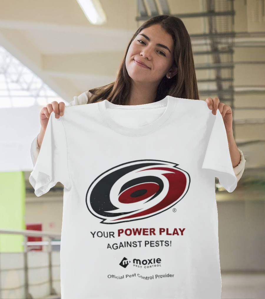 Carolina Hurricanes Power Play Against Pests With Orkin Pest Control T-Shirt