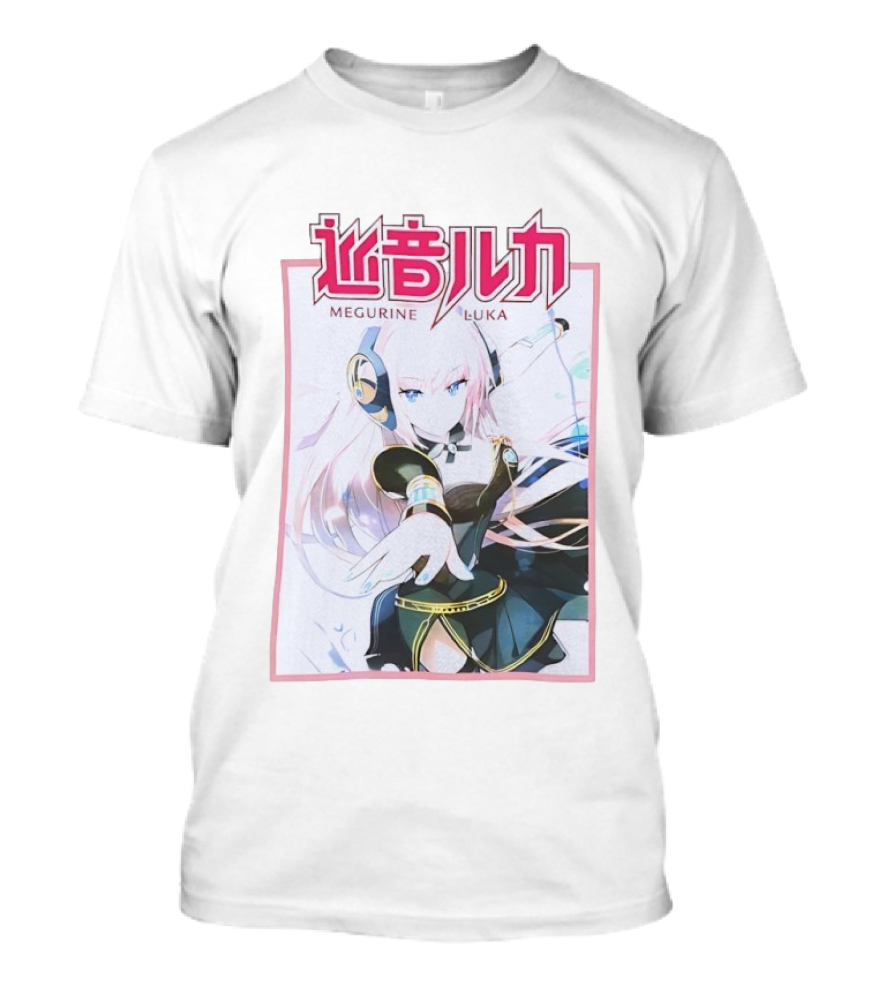 Megurine Luka Anime Vocaloid Headphones And Outfit T-Shirt