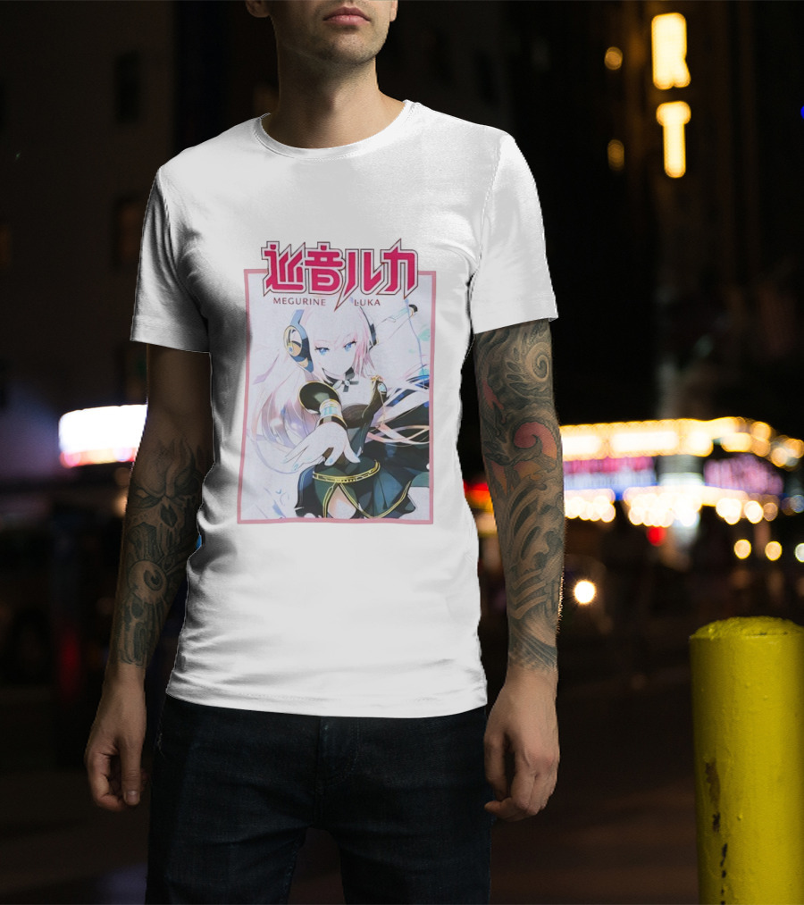 Megurine Luka Anime Vocaloid Headphones And Outfit T-Shirt