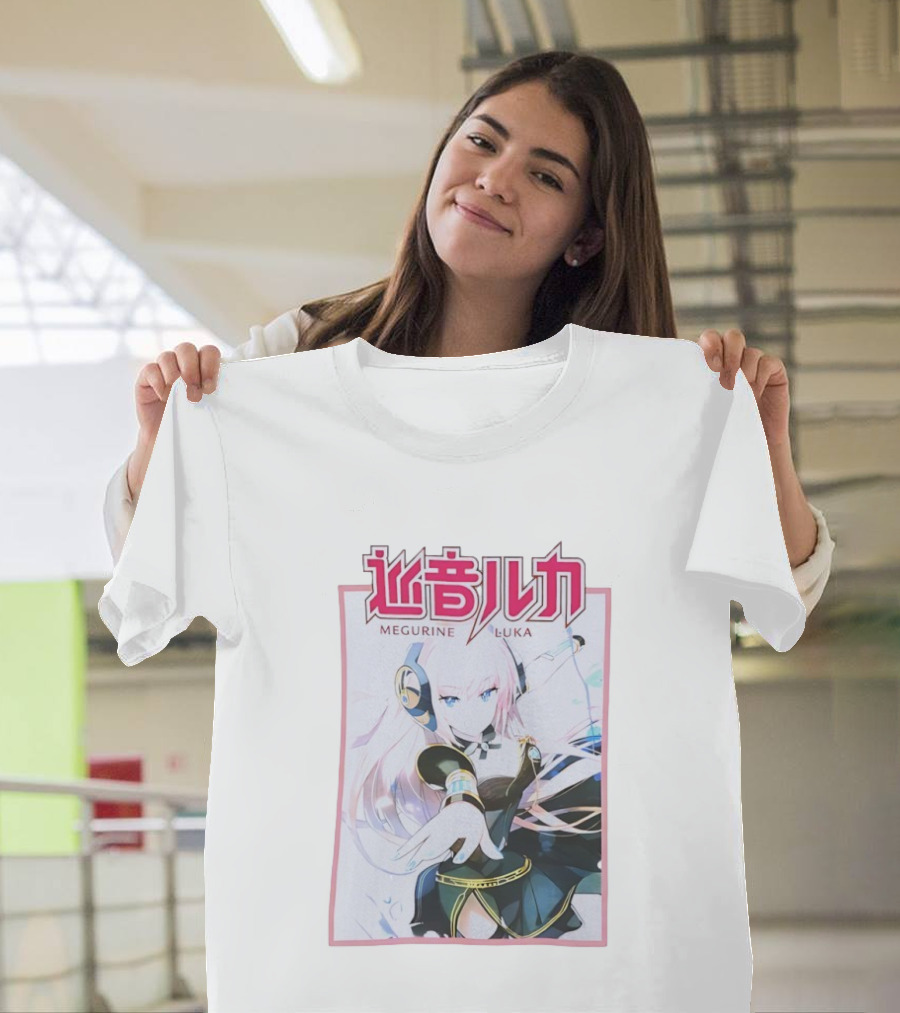 Megurine Luka Anime Vocaloid Headphones And Outfit T-Shirt