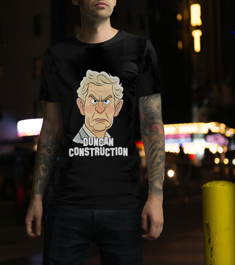 Duncan Construction Grumpy Caricature T-Shirt
