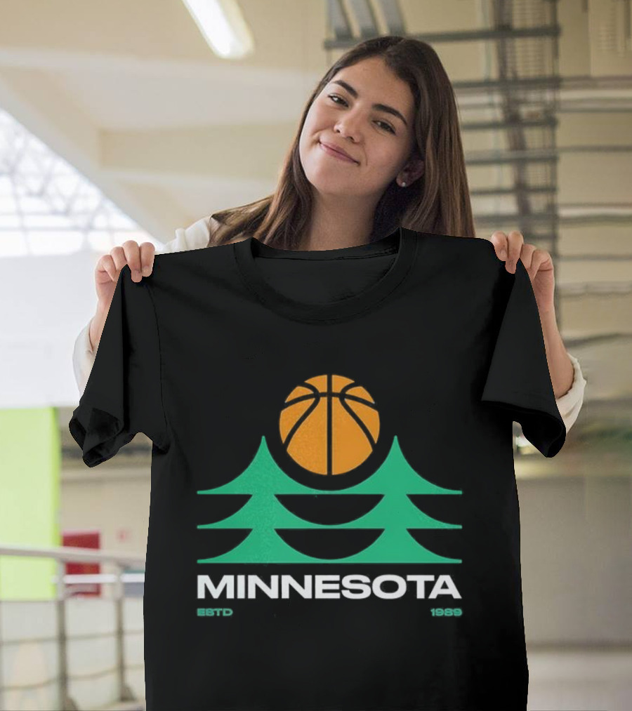 Minnesota Timberwolves Basketball Pine Trees Estd 1989 T-Shirt