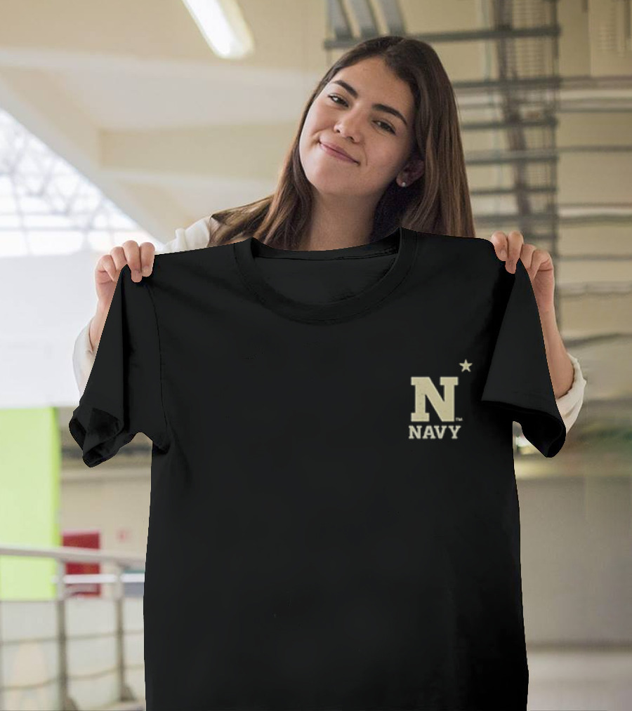 Navy Midshipmen Happy Holidays Snowy Polaroid Mascot N Star T-Shirt