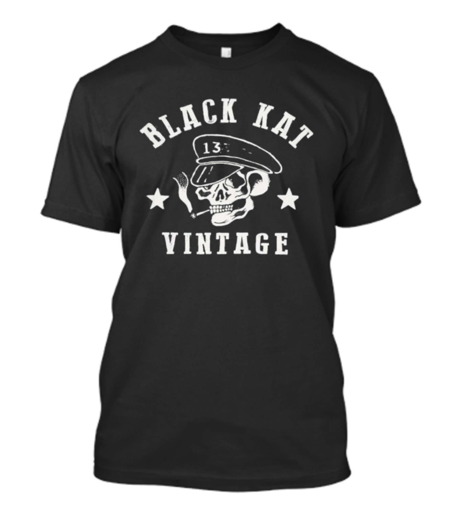 Social Distortion Black Kat Vintage 13 Moto Skull T-Shirt
