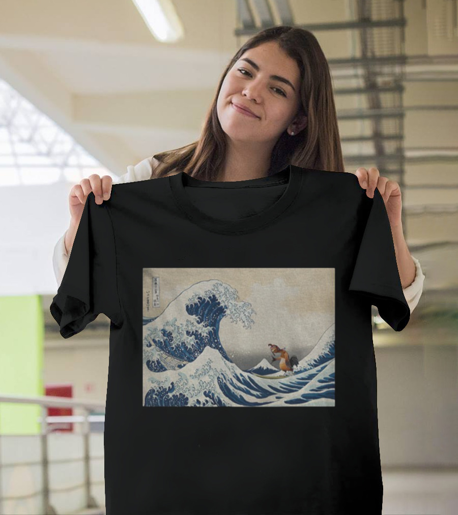 Great Wave Kanagawa Chicken Joe Meme Funny Ukiyo E T-Shirt