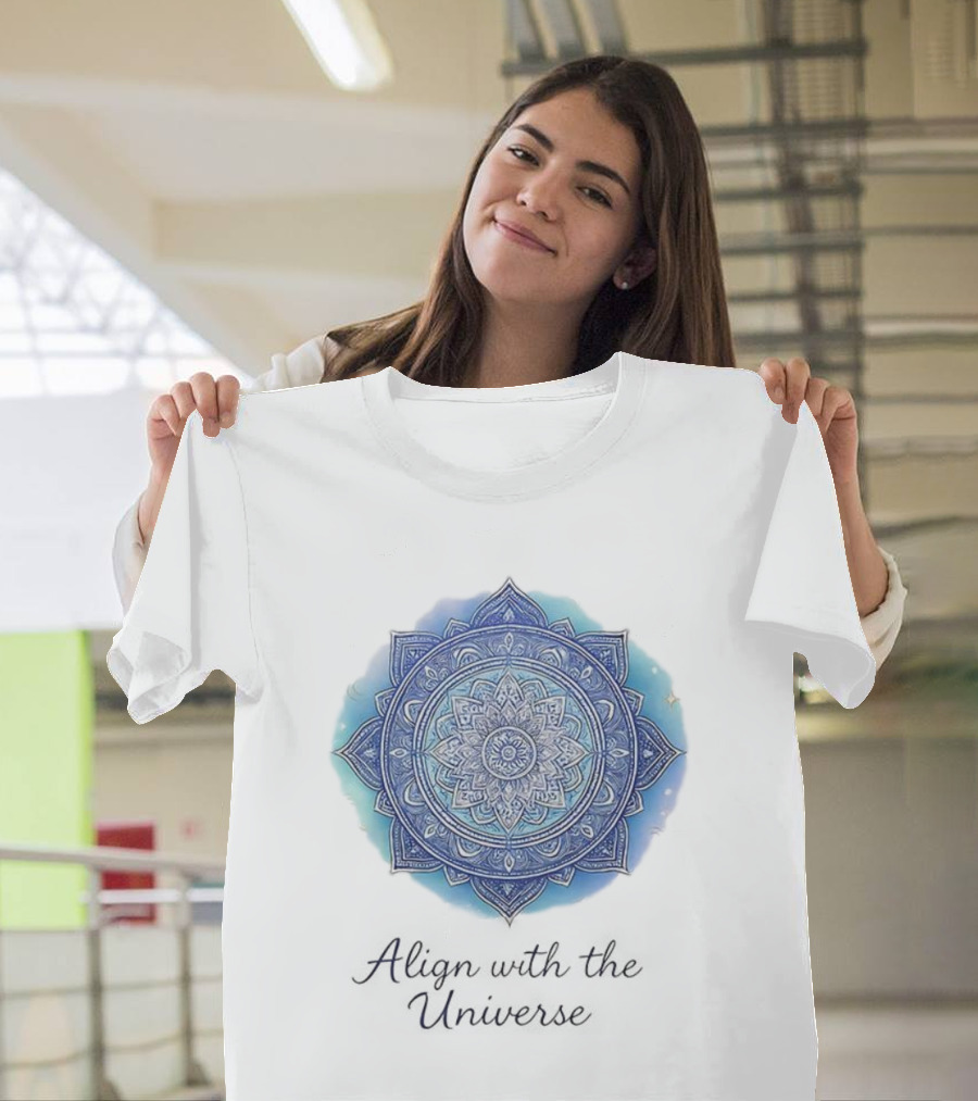 Align With The Universe Mandala Blue Celestial T-Shirt