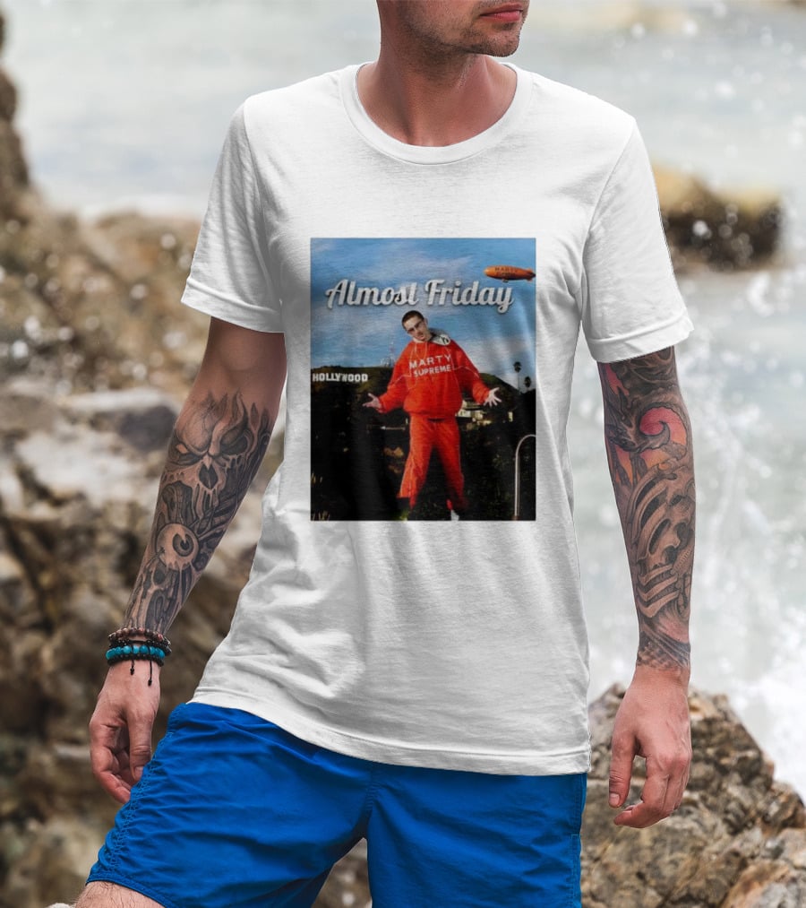 Almost Friday Marty Supreme Hollywood Hills Sky Blimp T-Shirt