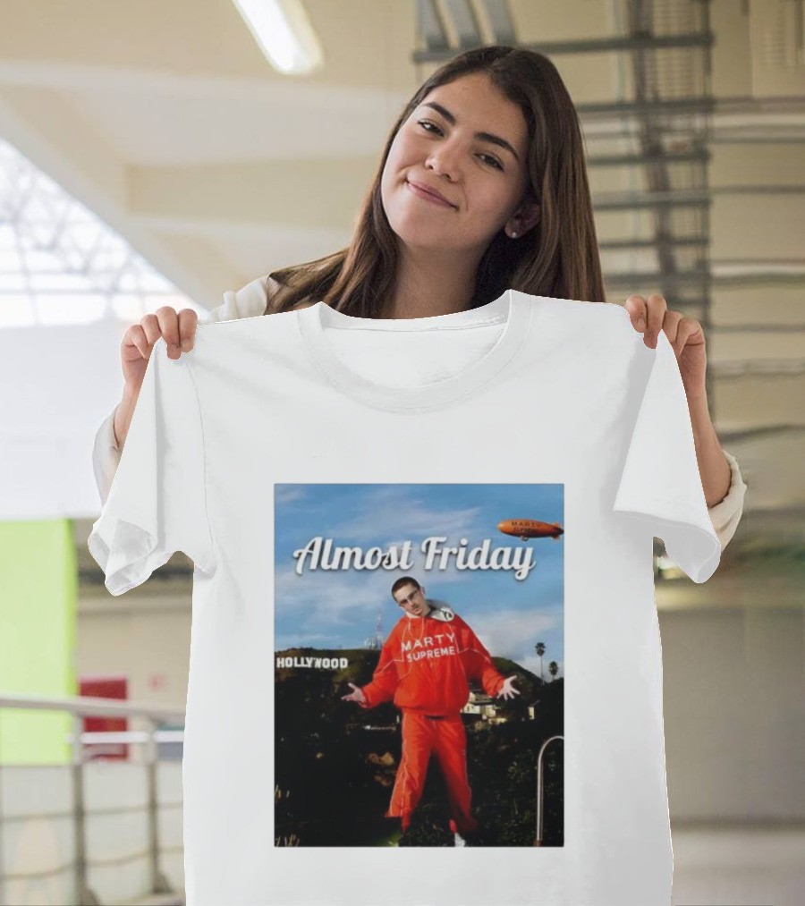 Almost Friday Marty Supreme Hollywood Hills Sky Blimp T-Shirt