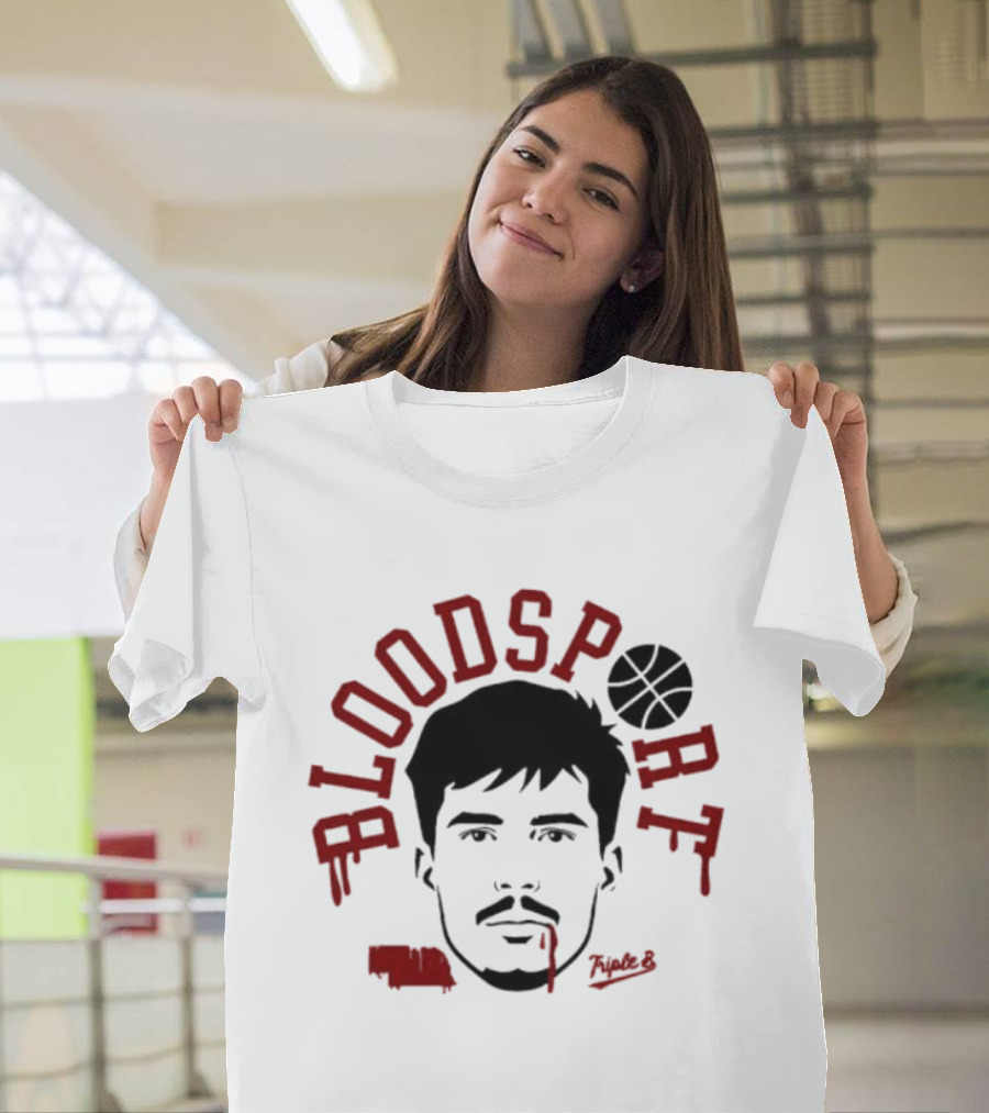Bloodsport Basketball Player Face With Signature T-Shirt