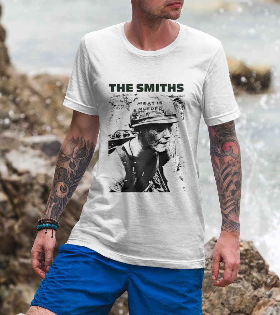 The Smiths Meat Is Murder 1985 Vietnam War Documentary Soldier Helmet T-Shirt
