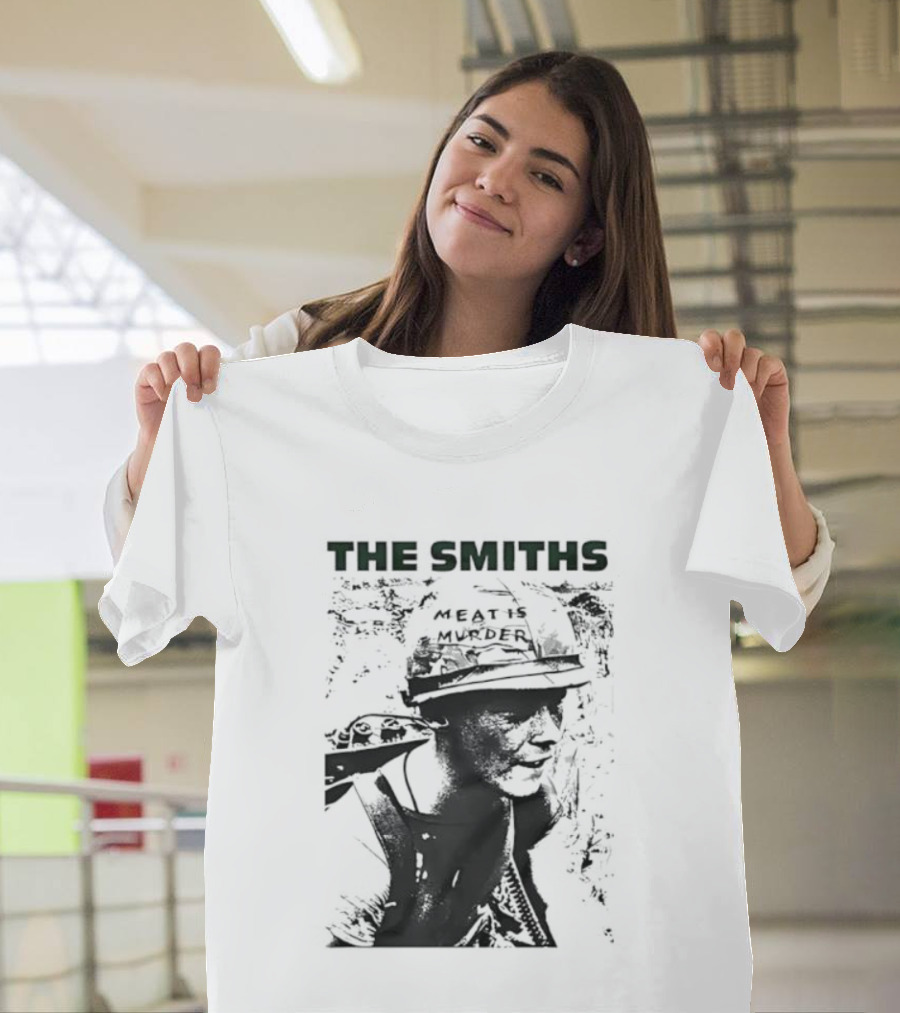 The Smiths Meat Is Murder 1985 Vietnam War Documentary Soldier Helmet T-Shirt