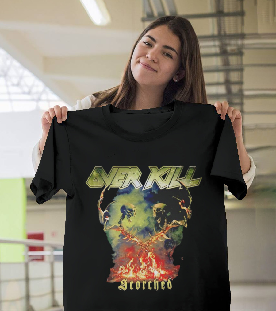 Overkill Scorched Skull Flames Tour Night T-Shirt