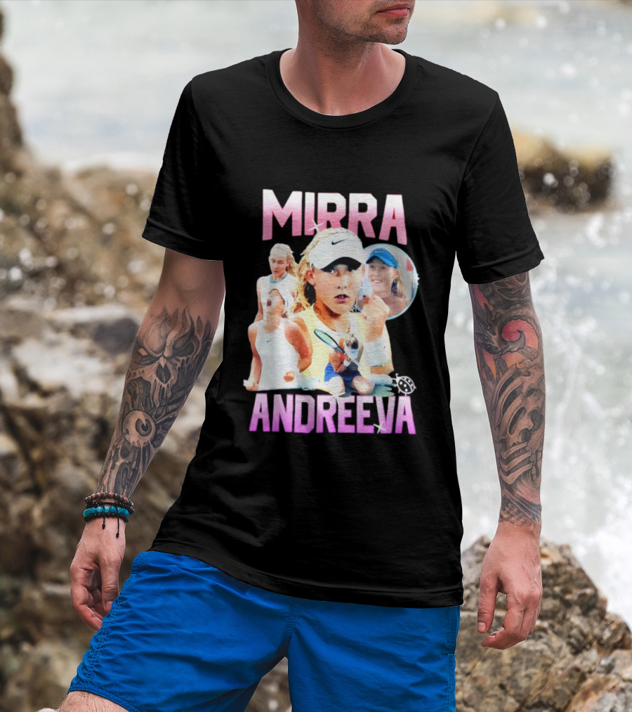 Mirra Andreeva Tennis Vintage Style Pink Athletic Sports T-Shirt