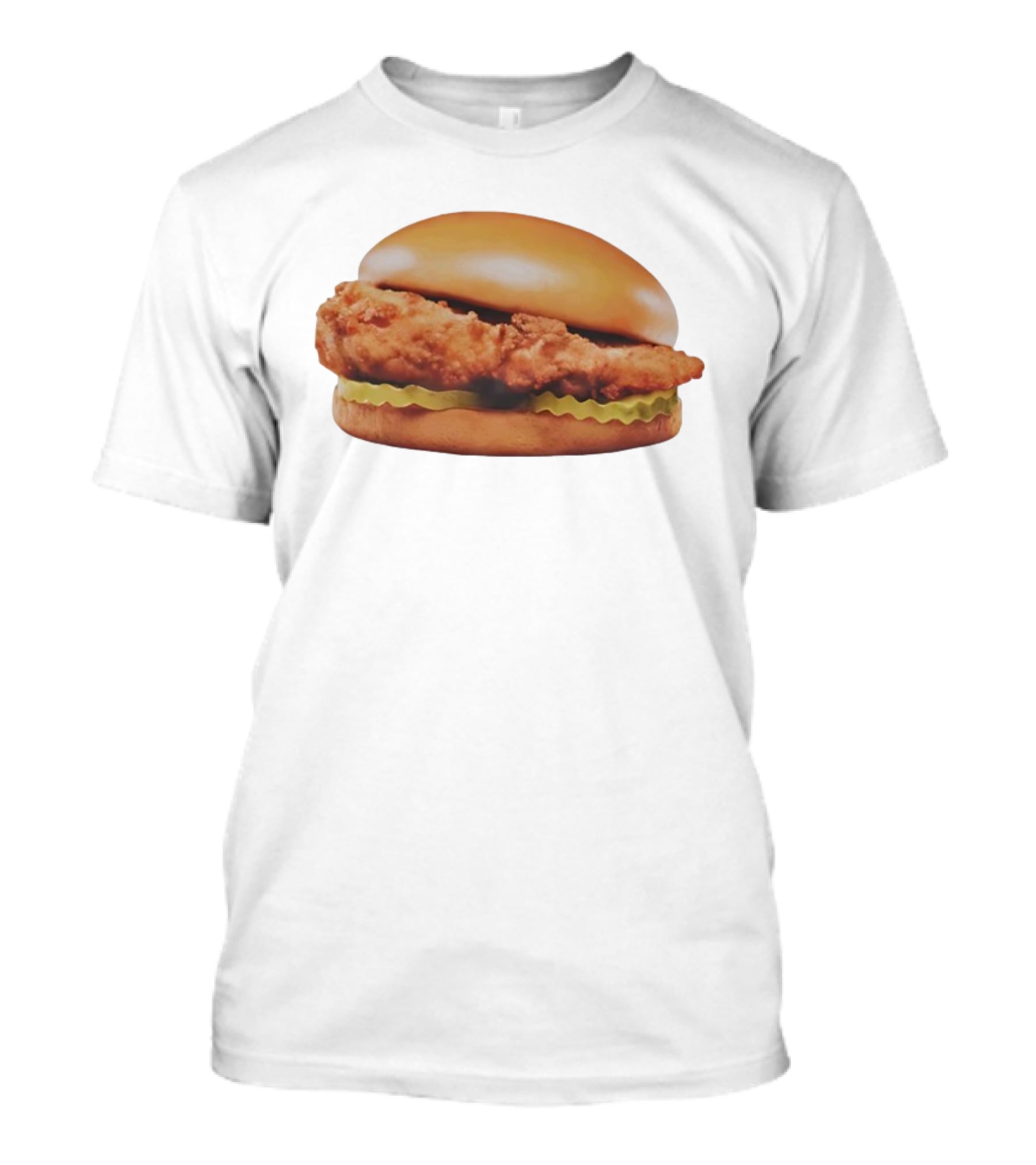 Crispy Chicken Hamburger Sandwich With Pickles T-Shirt