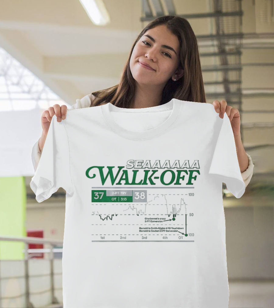 SEAAAAAA Walk Off 37 38 Seattle Seahawks Chart Victory Plot T-Shirt