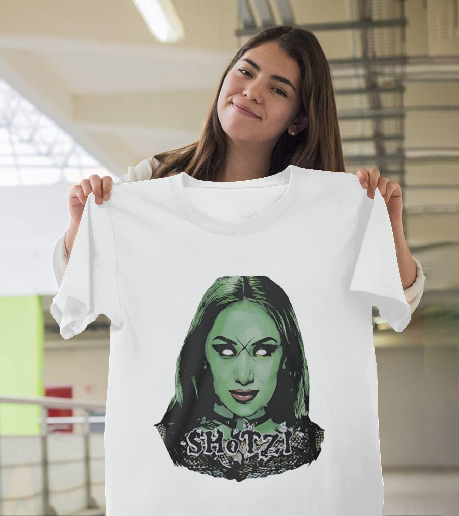 Shotzi Blackheart Green Face Horror T-Shirt