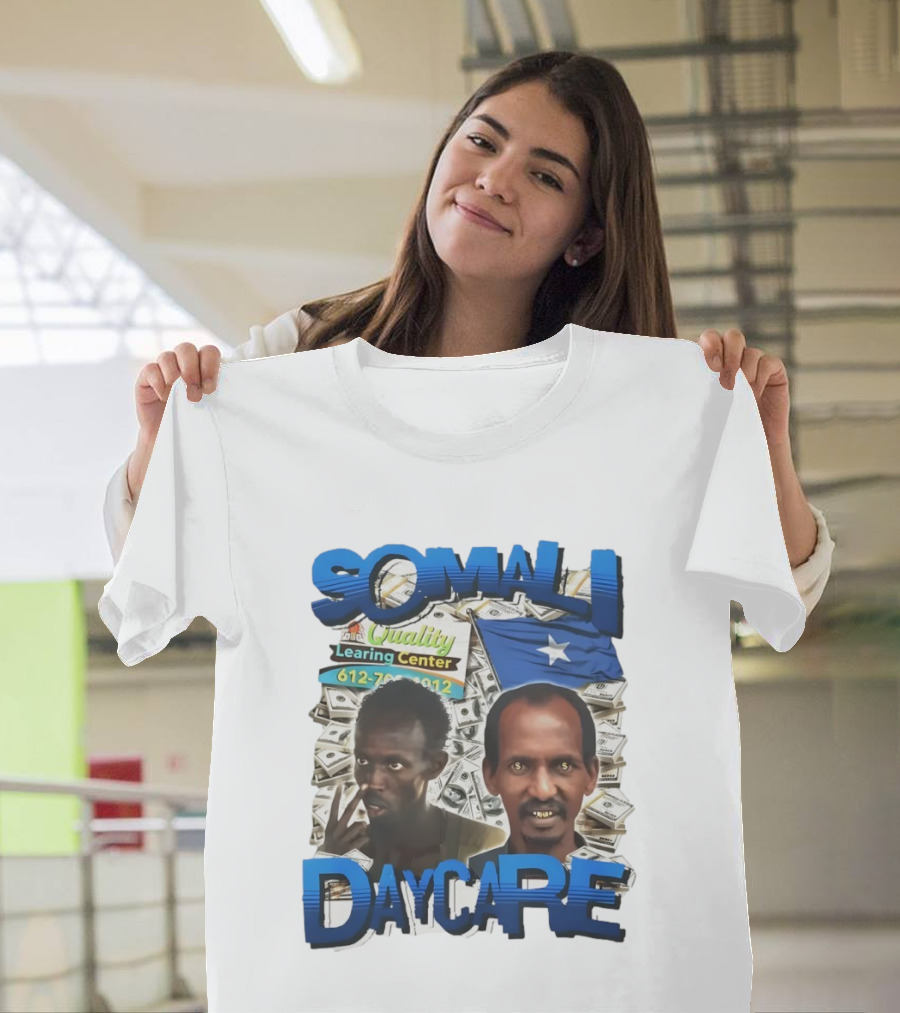 Somali Daycare Quality Learning Center Dollar Background T-Shirt