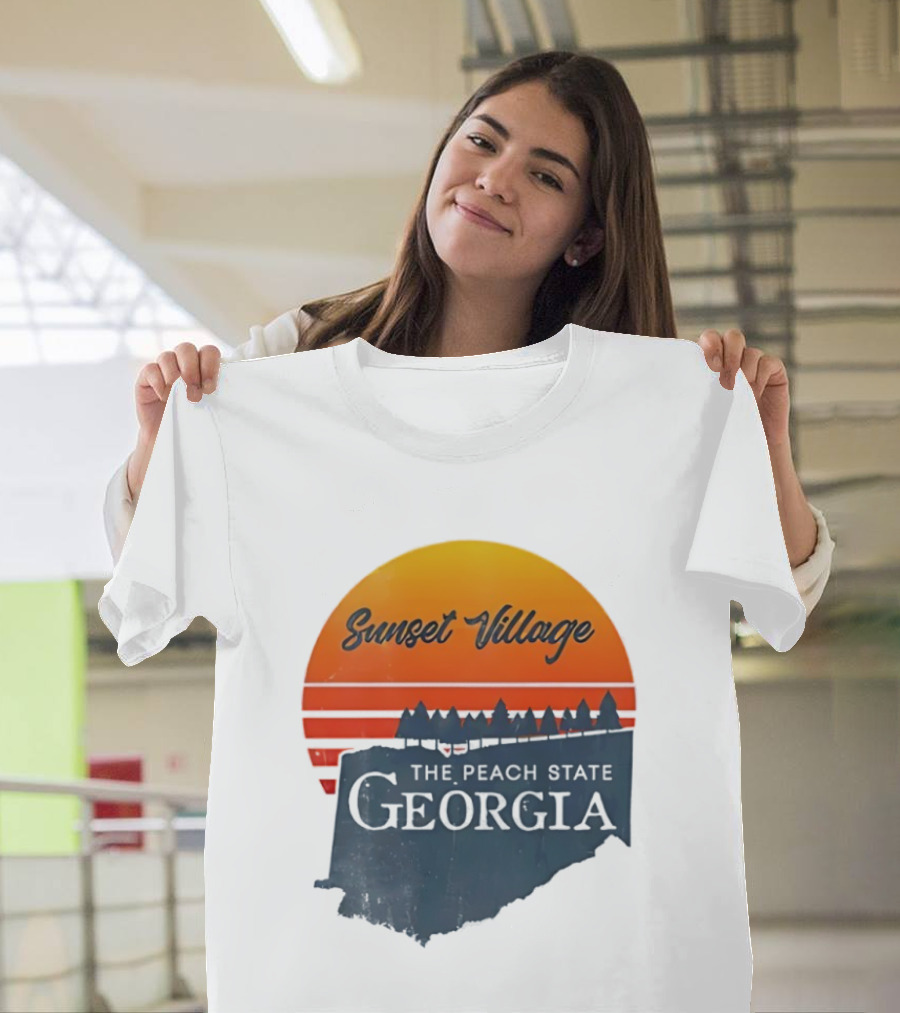 Sunset Village The Peach State Georgia T-Shirt