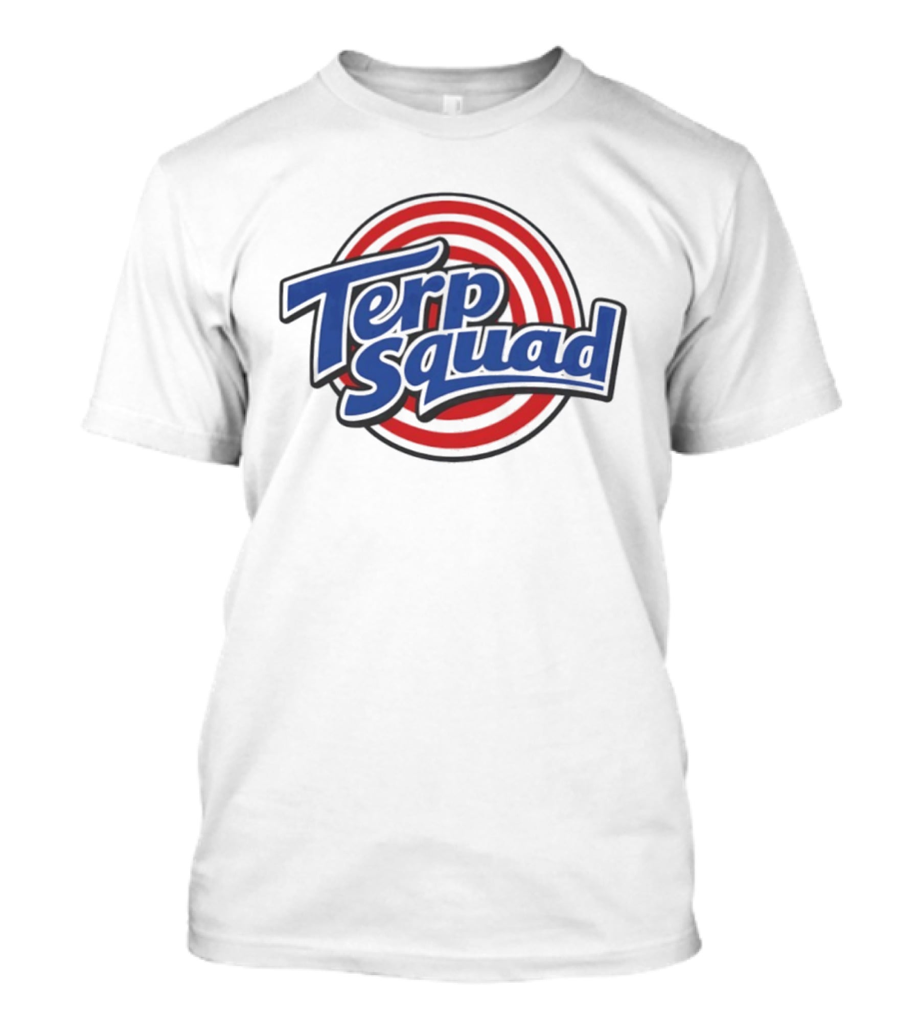 Terp Squad Looney Tunes Style Red Circular Rings T-Shirt