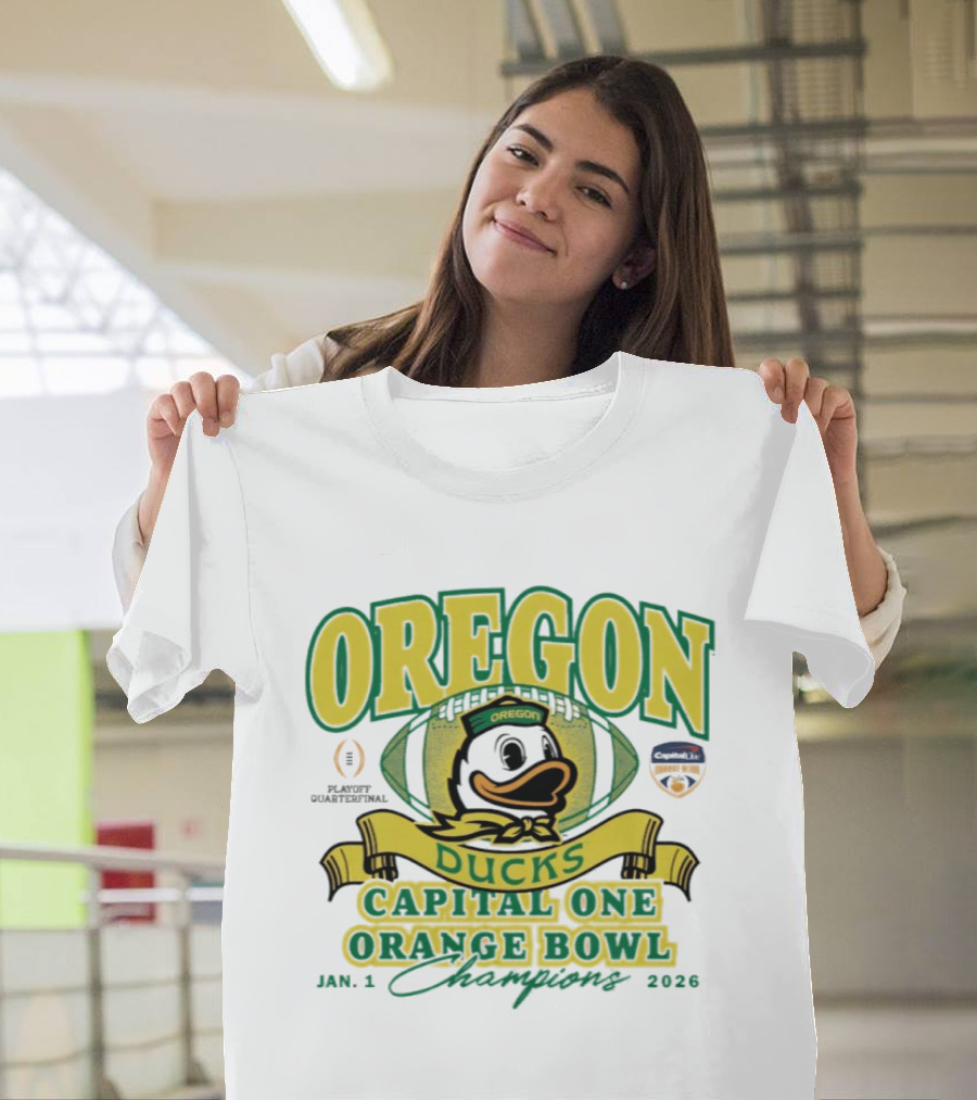 Oregon Ducks Capital One Orange Bowl Champions January 1 2026 T-Shirt