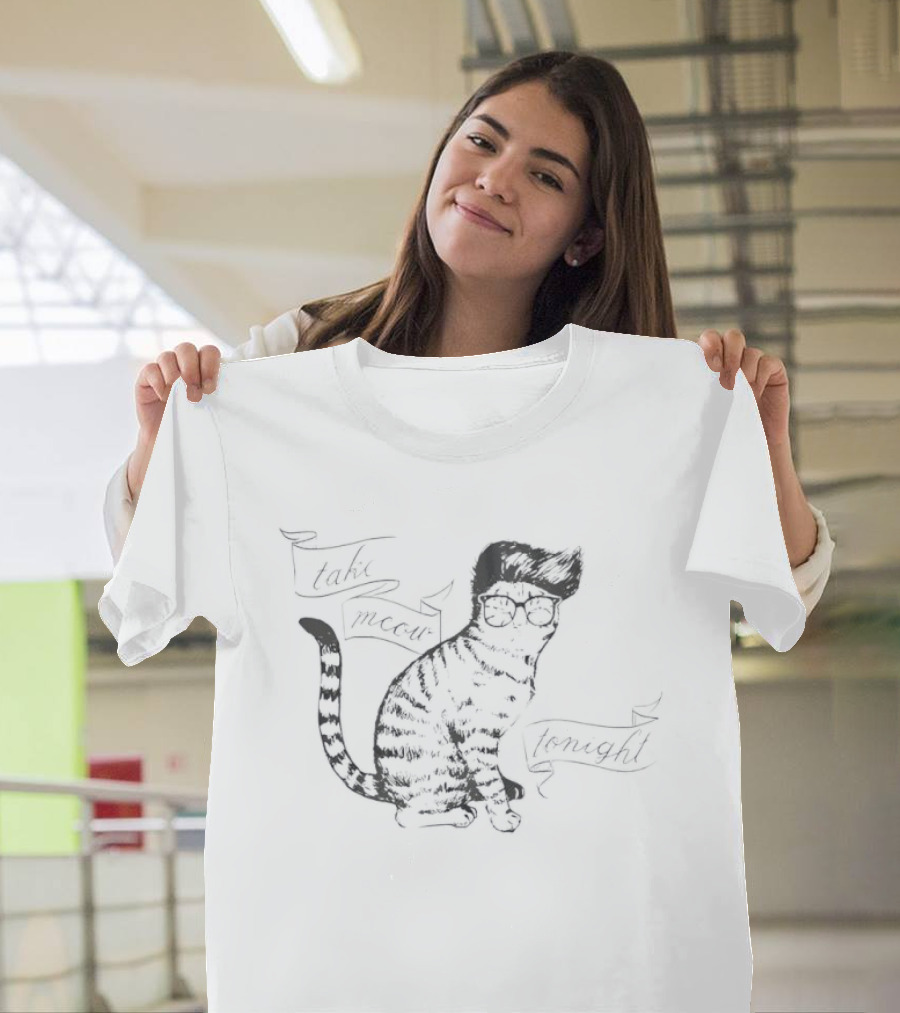 The Smiths Take Meow Tonight Cat Wearing Glasses T-Shirt