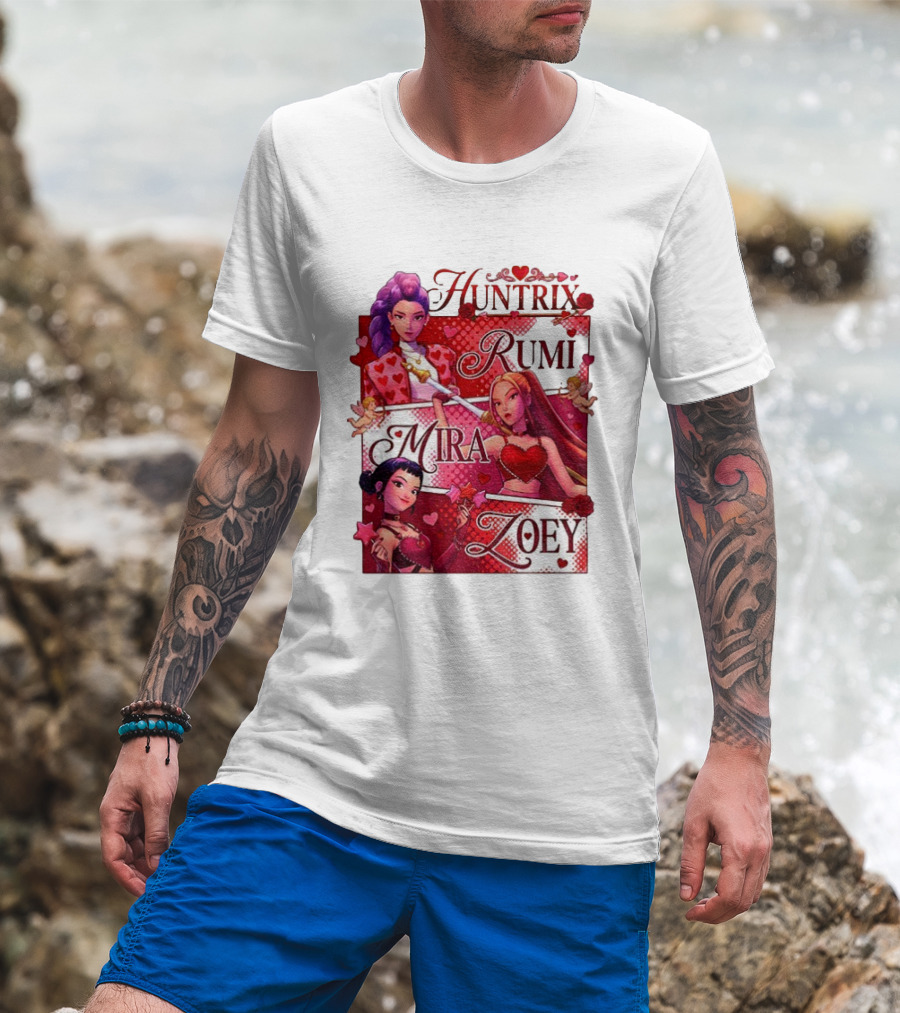 Saja Kpop Idol Huntrix Rumi Mira Zoey Valentine’s Day T-Shirt