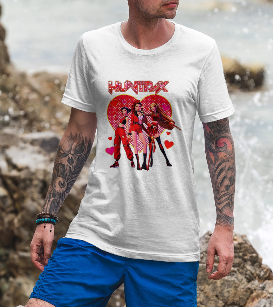 Huntrix Valentine Anime Girl Group Saja Girls Hearts T-Shirt