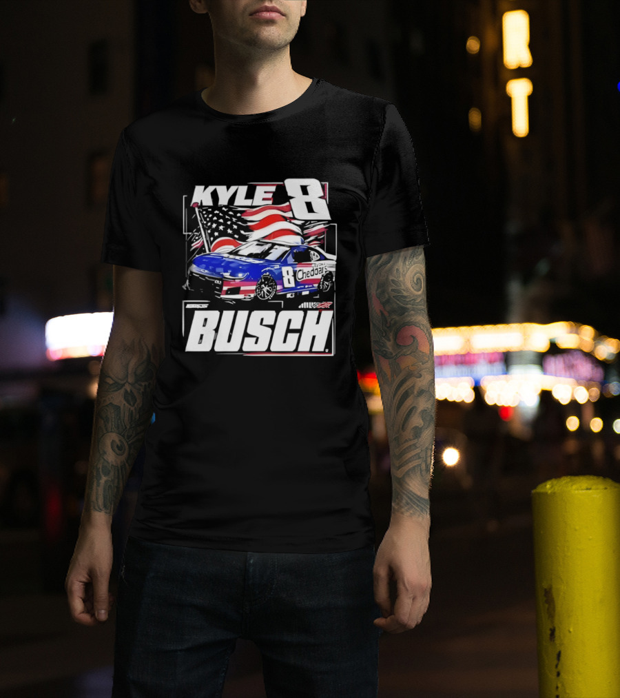 Kyle Busch 8 And His Car NASCAR Driver Cheddar’s Kitchen T-Shirt