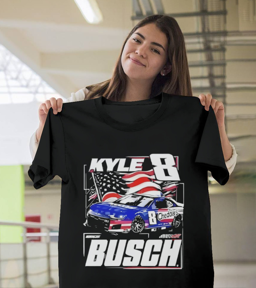 Kyle Busch 8 And His Car NASCAR Driver Cheddar’s Kitchen T-Shirt