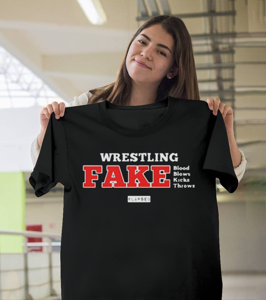 Wrestling Fake Blood Blows Kicks Throws Black Lapseo T-Shirt