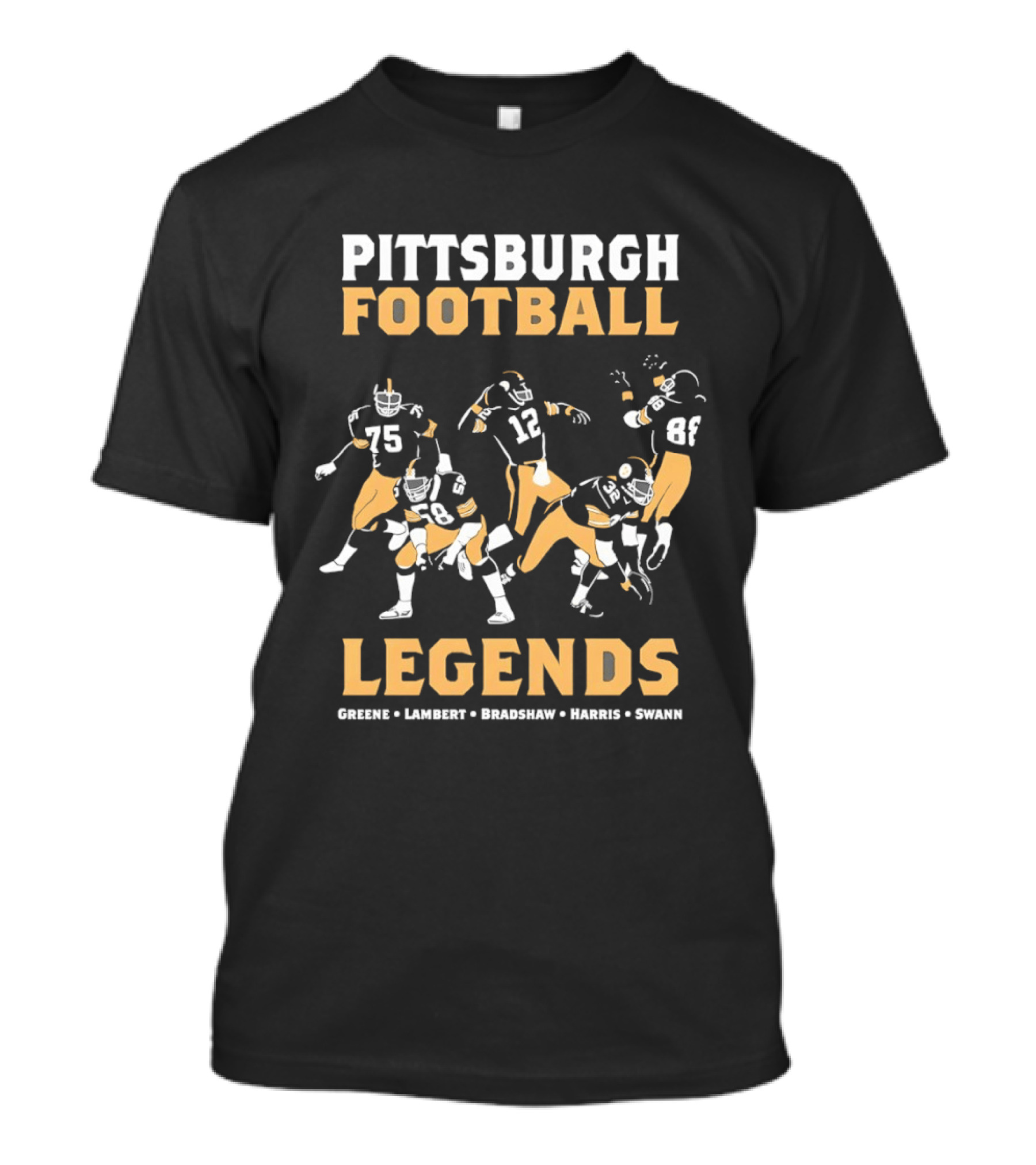 Pittsburgh Football Legends Greene Lambert Bradshaw Harris Swann T-Shirt