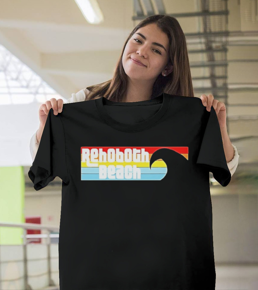 Rehoboth Beach Vintage Rainbow Wave T-Shirt