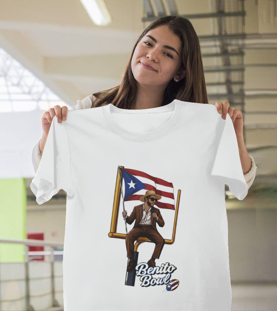 Benito Bowl Puerto Rican Flag Halftime Show Football T-Shirt