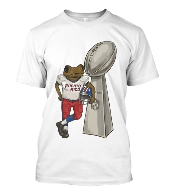 Bad Bunny Benito Bowl Puerto Rico Coqui Frog NFL Super Bowl Halftime Football T-Shirt