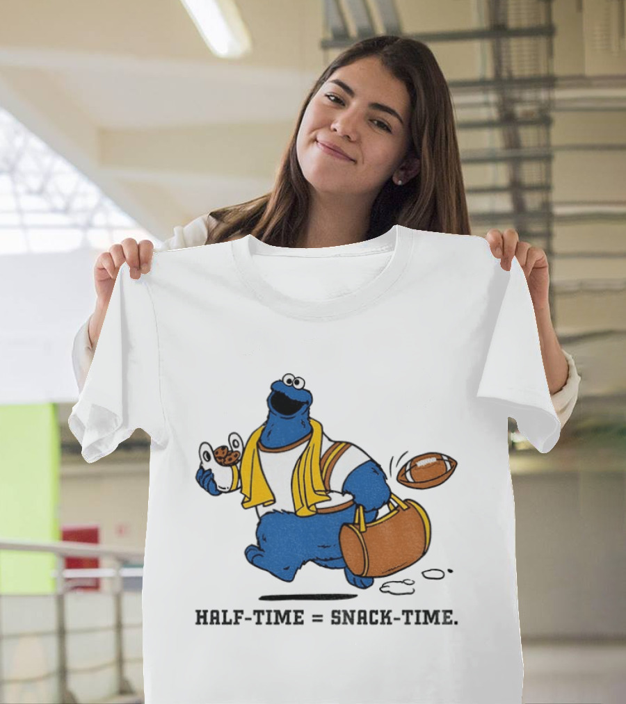 Cookie Monster Halftime Snack Time Football Fun T-Shirt