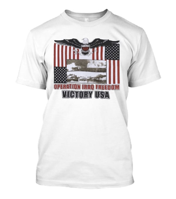 Operation Iraq Freedom Victory USA American Flag Eagle T-Shirt