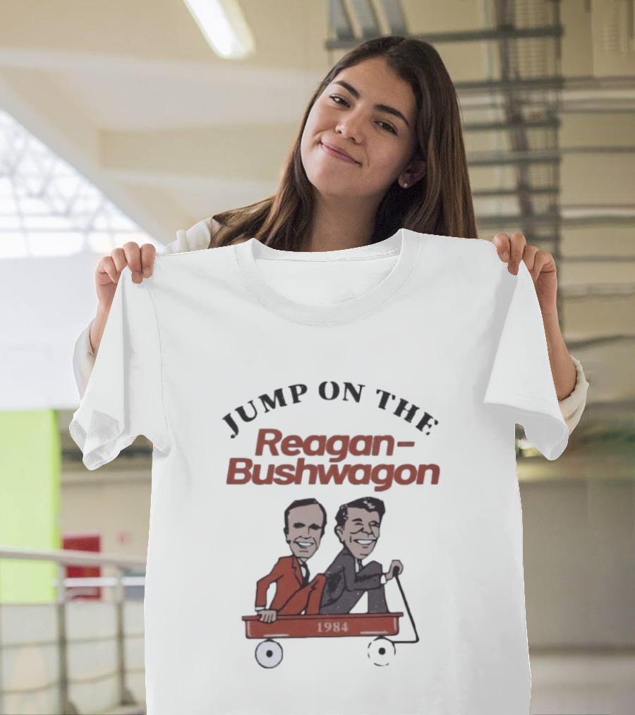 Jump On The Reagan Bushwagon 1984 Presidential Campaign T-Shirt