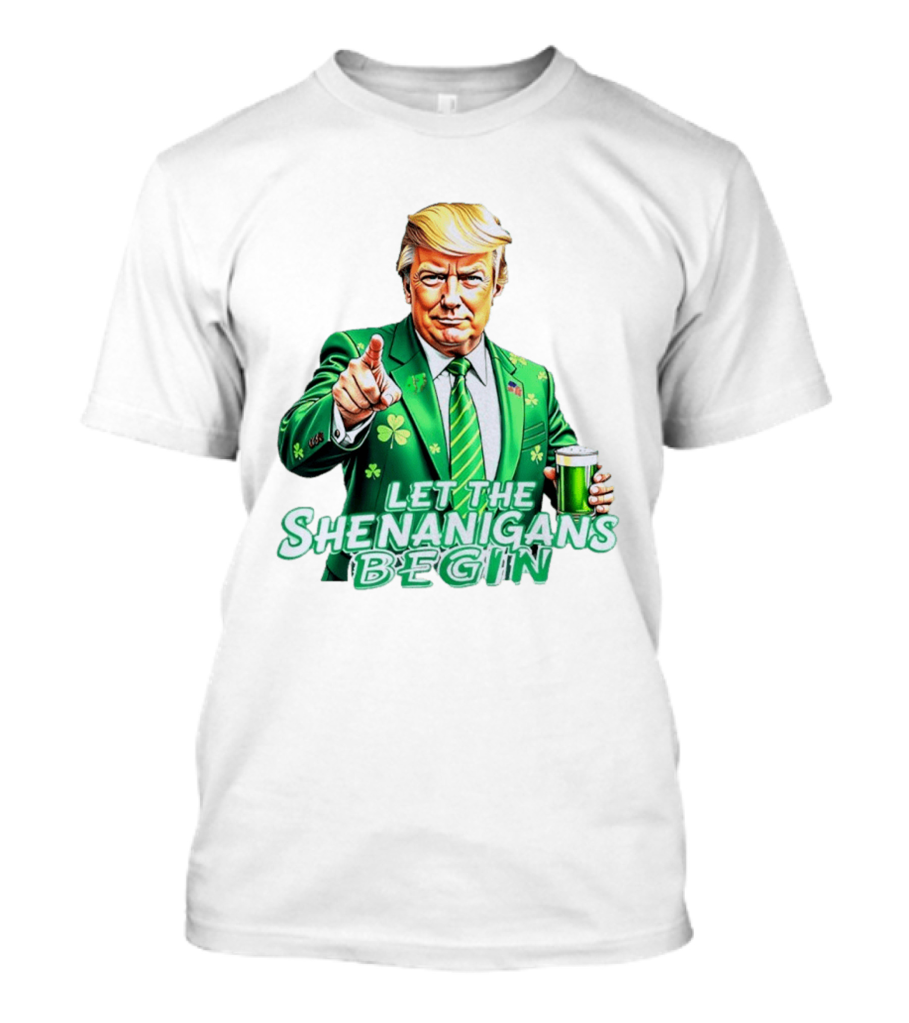 Let The Shenanigans Begin Green Suit And Beer St. Patrick's Day T-Shirt